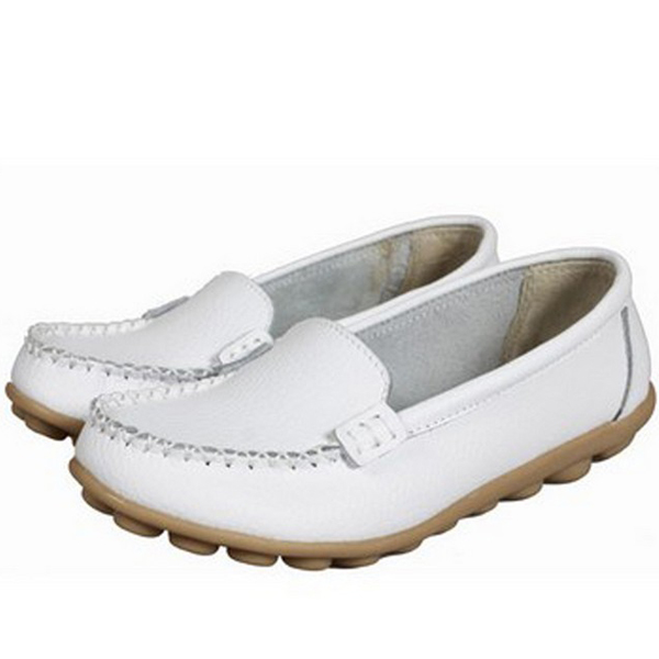 

Women Leather Slip-on Anti Skid Ballet Flats Casual Shoes