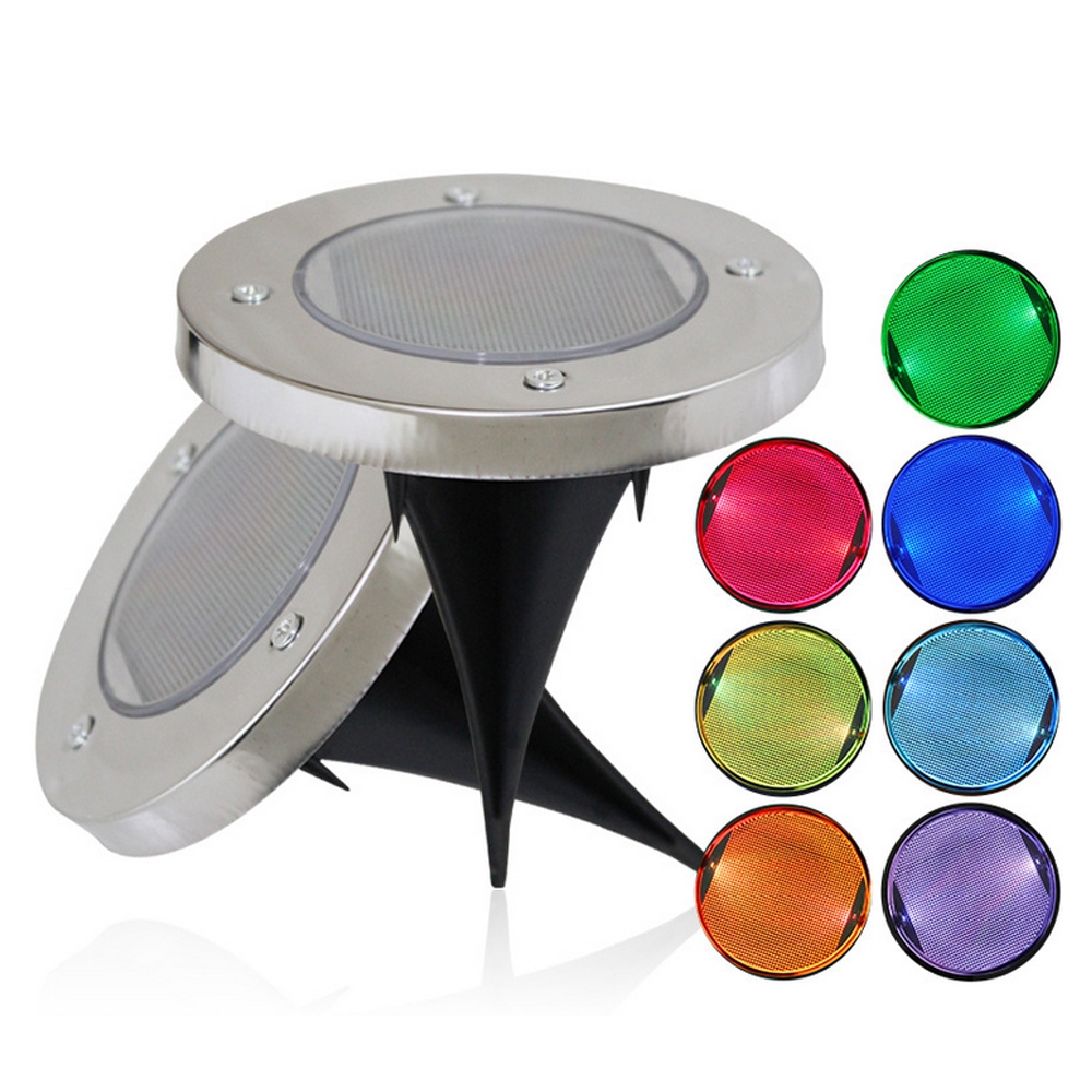

Solar Powered RGB LED Ground Buried Light Color Changing Waterproof for Outdoor Garden Path Decor