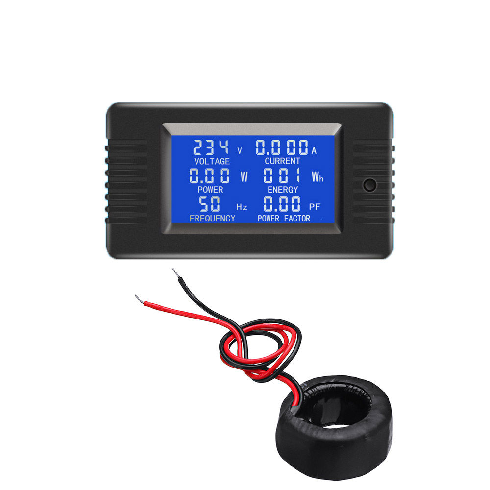 

PZEM-022 Coil CT Closed Transformer 100A AC Digital Display Power Monitor Meter Voltmeter Ammeter Frequency Current Voltage Factor Meter