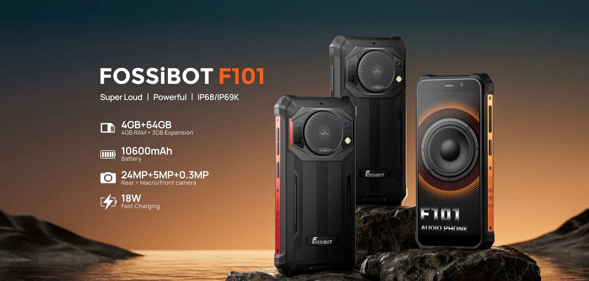 FOSSiBOT F101 – brutál akkumulátoros zenetelefon