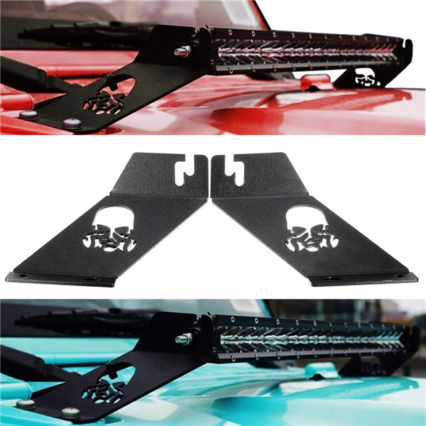 1 Pair 20inch LED Light Bar Hood Mounting Brackets Fit for 07-16 Jeep Wrangler