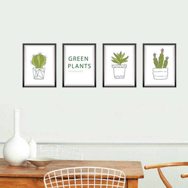 

New Plant Potted Bedroom Living Room Corridor Restaurant Background Wall Stickers Decorative Mural Paper Sk7089