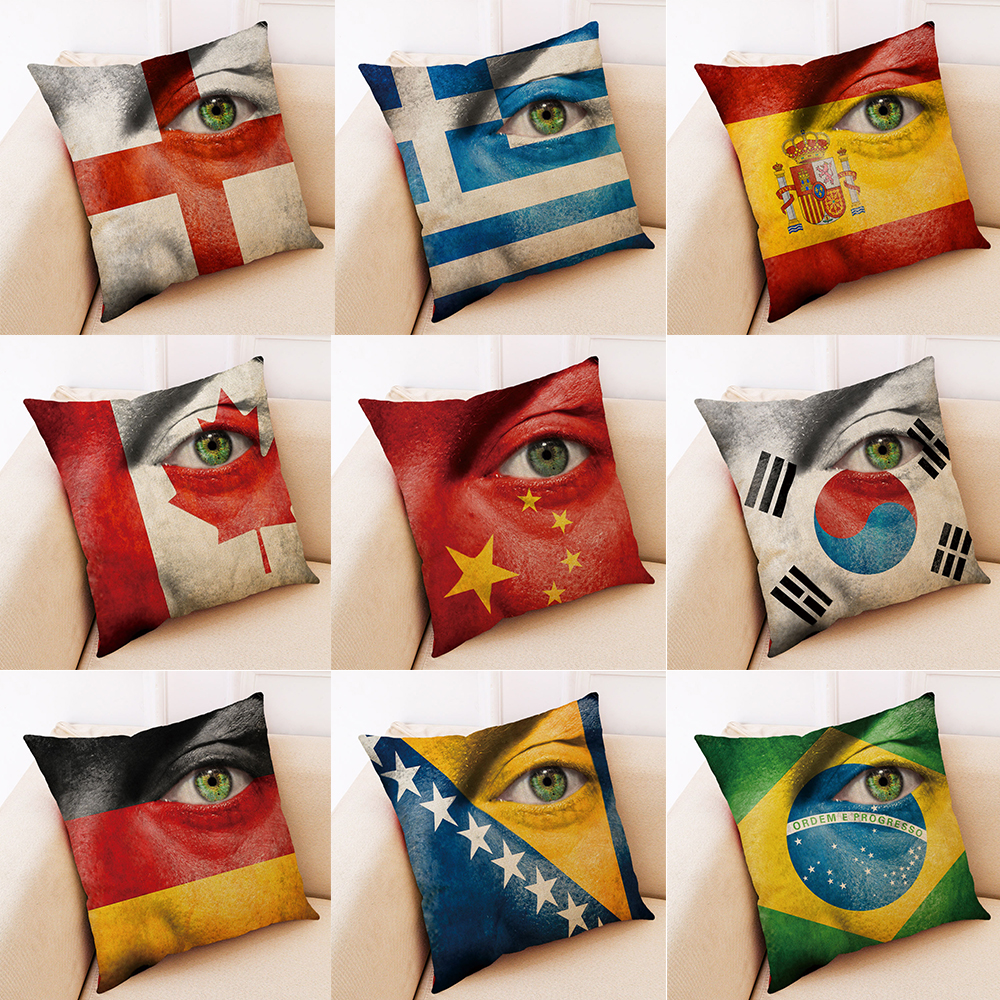 

Honana BX National Flag With Eye Pattern Luxury Cushion Cover Throw Pillow Case Pillow Covers