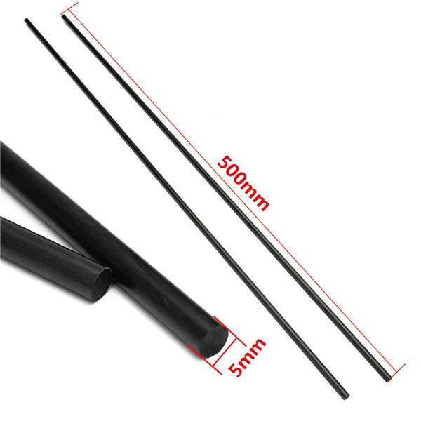 

2pcs 5mm Diameter x 500mm Carbon Fiber Rods For RC Airplane Matte Pole