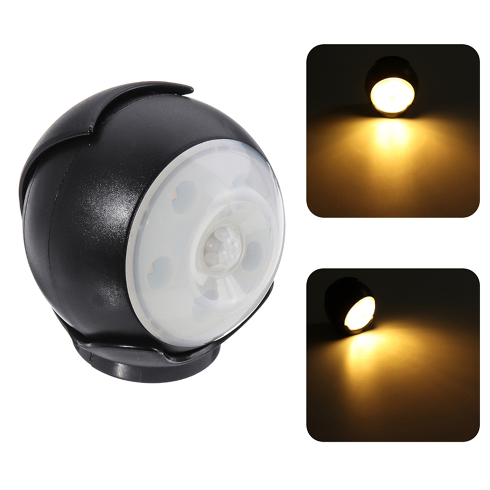 

3W 5 LED 360° Auto Motion Sensor Night Light Wireless Battery PIR Cabinet Lamp
