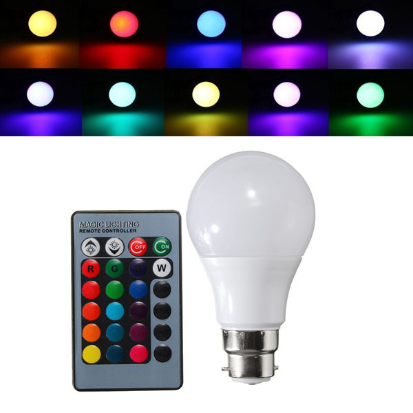 

B22 3w Dimmable RGB цвет меняется LED свет колбы лампы дистанционного управления AC85-265V