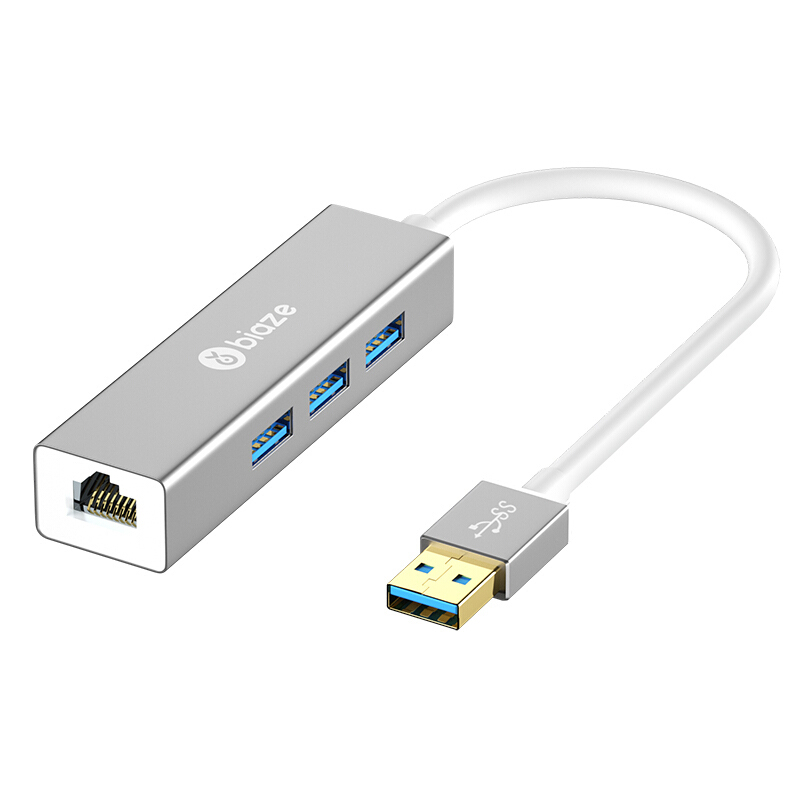 

Biaze ZH17 Aluminum Alloy USB 3.0 to 3-Port USB 3.0 + 1000Mbps Gigabit RJ45 Ethernet Hub