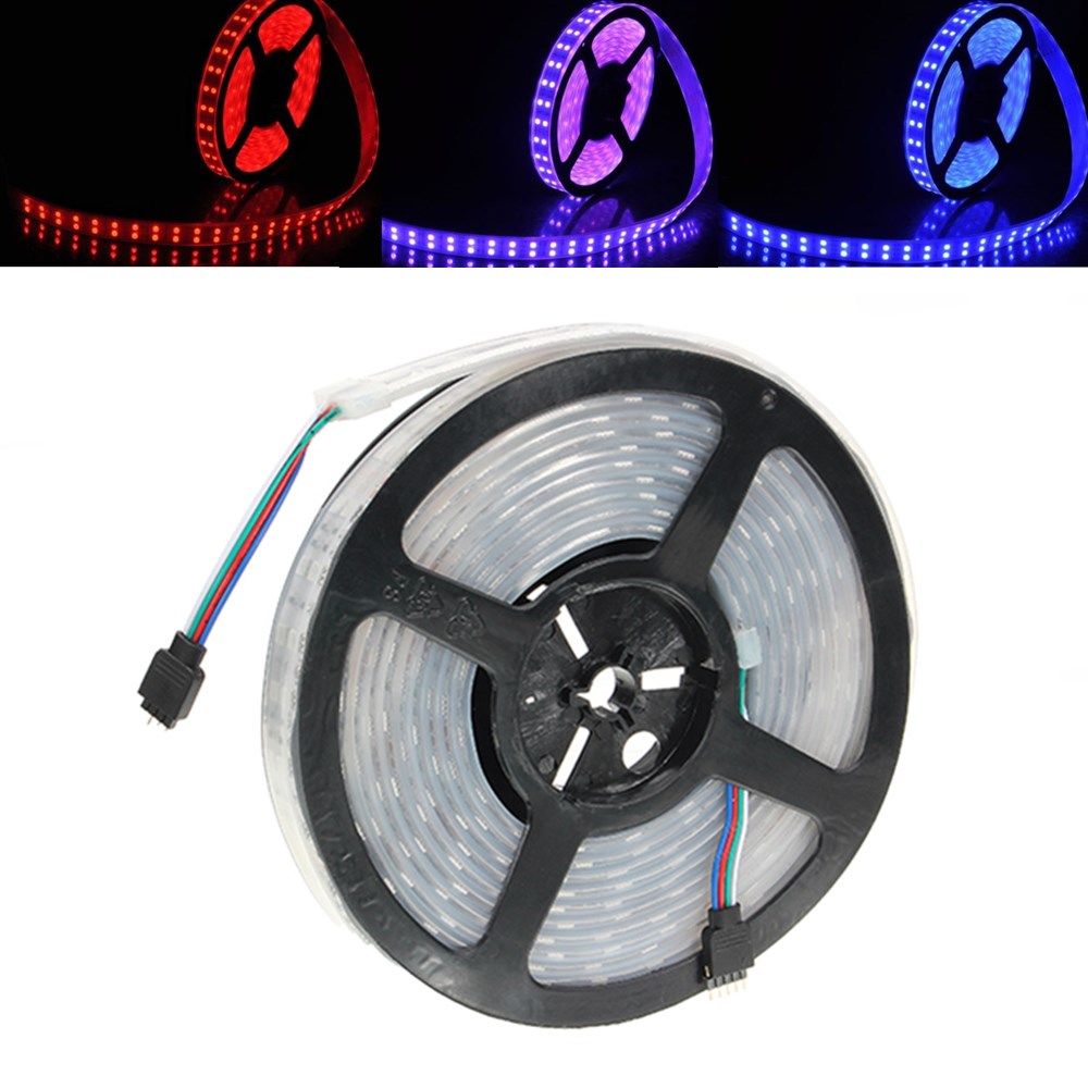 

5M RGB SMD5050 Waterproof 600 LED Double Row Tube Flexible Strip Light Rope Lamp DC12V
