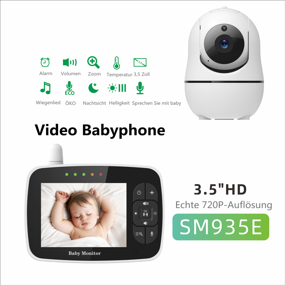 Baby monitor with camera 2.4Ghz 3.5-inch LCD digital screen and night vision camera,Dual-intercom function sound activate 21