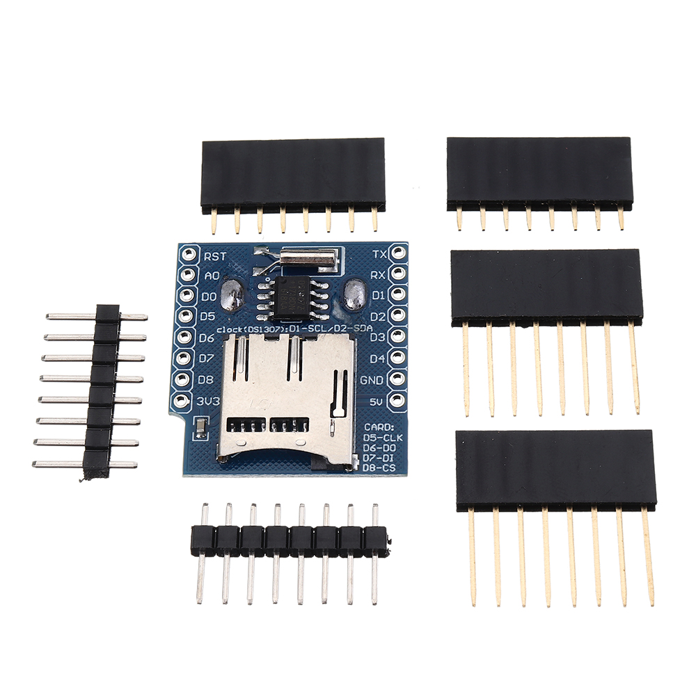 

DataLog Shield For WeMos D1 Mini RTC DS1307 Micro SD with Pin Headers Geekcreit for Arduino - products that work with of