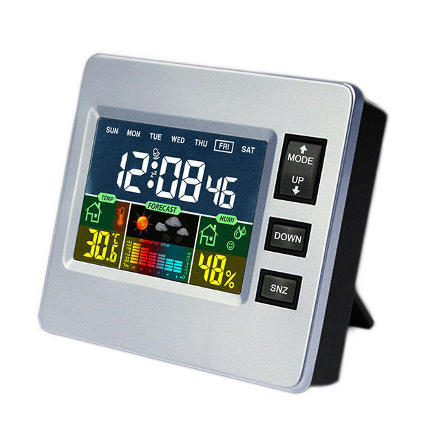 

Loskii DC-07 Digital Temperature Hygrometer Alarm Clock Weather Forecast Trends Calendar Function Alarm Clock