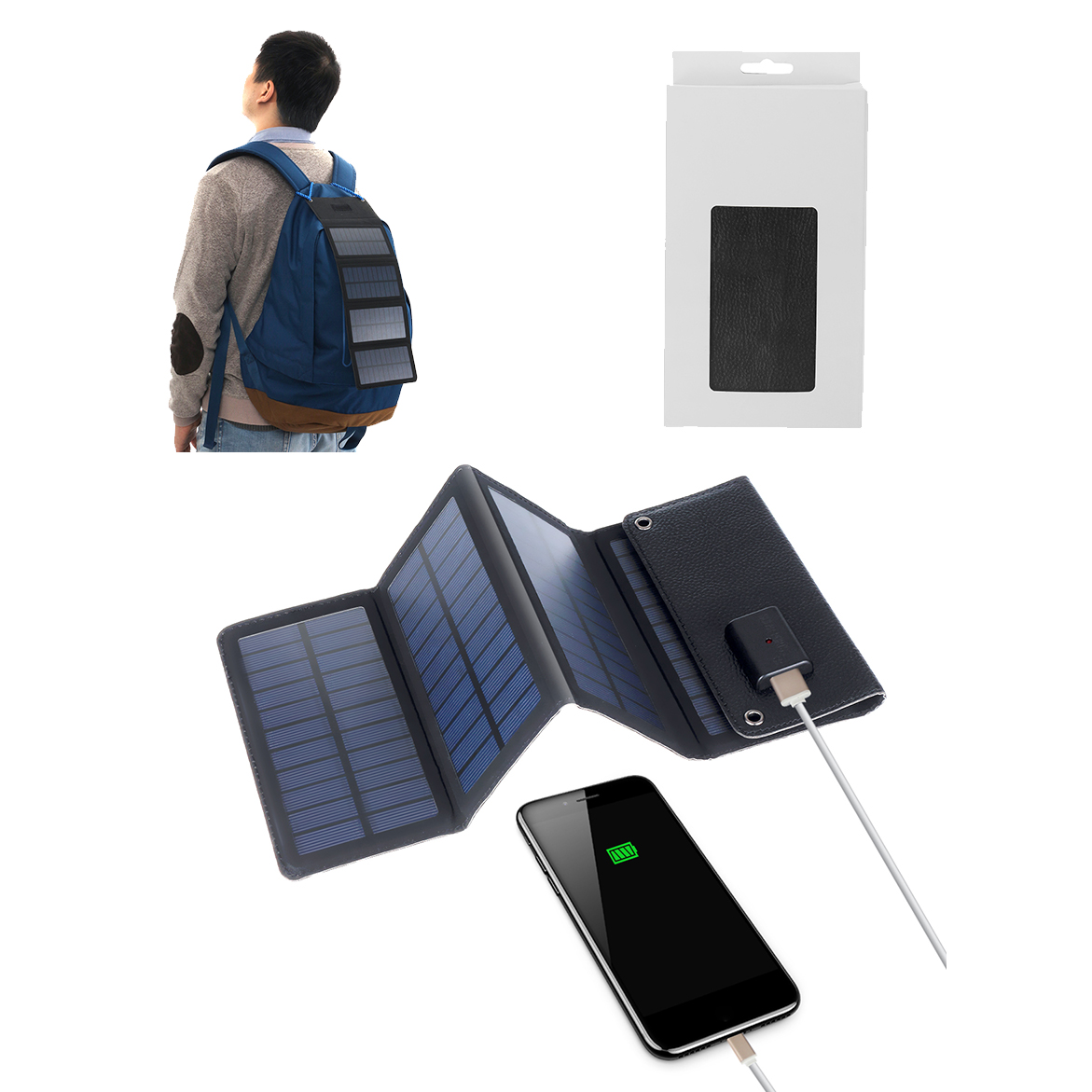 

7W 5V Waterproof Foldable Mono-crystalline Silicon Solar Panel With LED Charging indicator & USB Interface