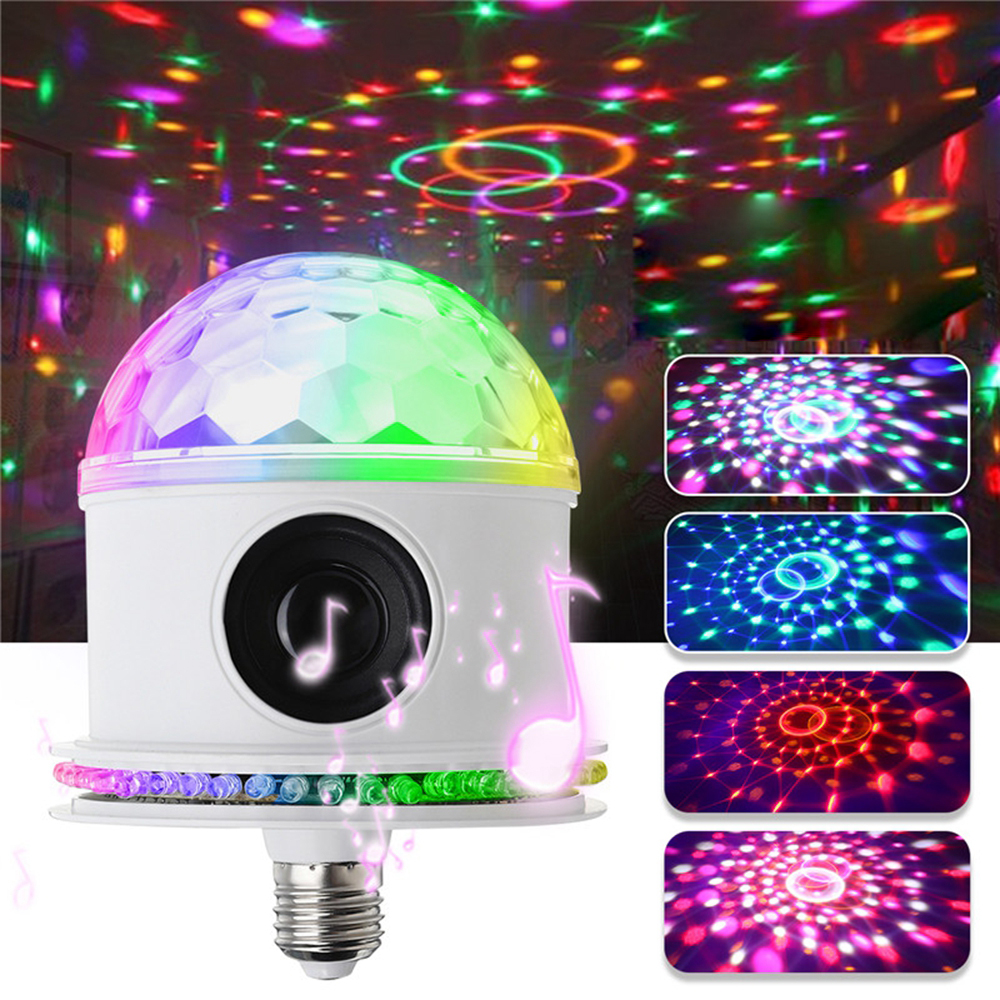 

E27 RGB LED Bluetooth Speaker Bulb Crystal Ball Disco DJ KTV Stage Light Lamp AC85-265V