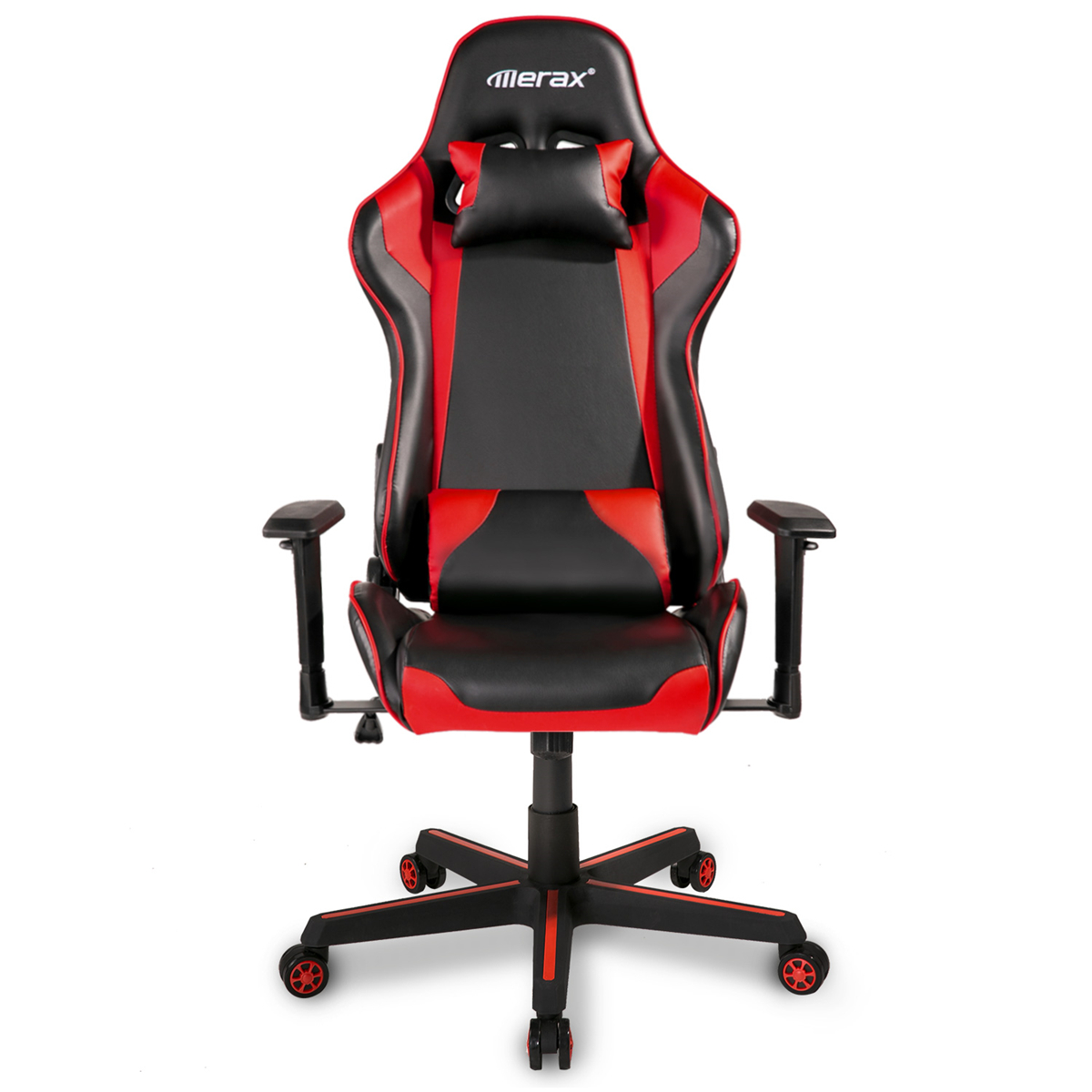 

Merax Ergonomic Office Chair Gaming Chair Racing Style High Back PU Leather Folding Chair Swivel Chair with Headrest and Lumbar Support