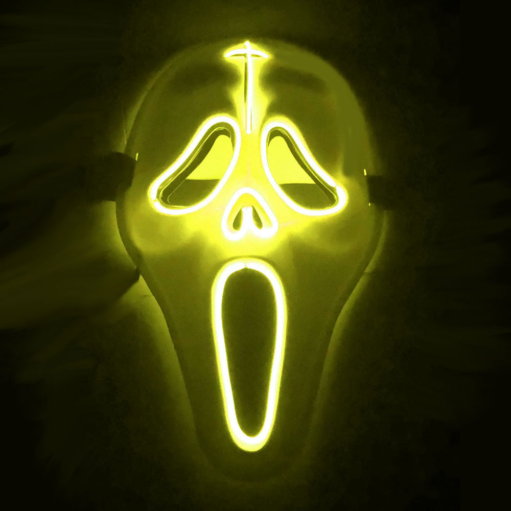 Find LED Glowing Mask Halloween Ghost Face Fluorescent Dance Party EL Mask Horror Thriller Glow Mask for Sale on Gipsybee.com with cryptocurrencies