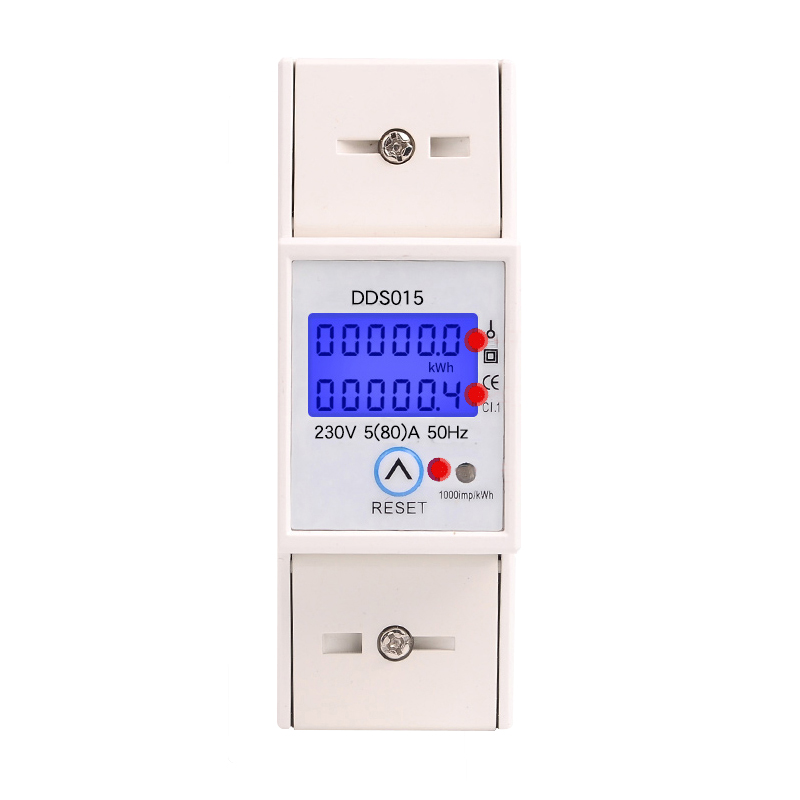

DDS015 Backlights Single Phase Energy Meter 5-80A 230V 50Hz Wattmeter Power Consumption Watt Electronic Energy Meter With Reset Function