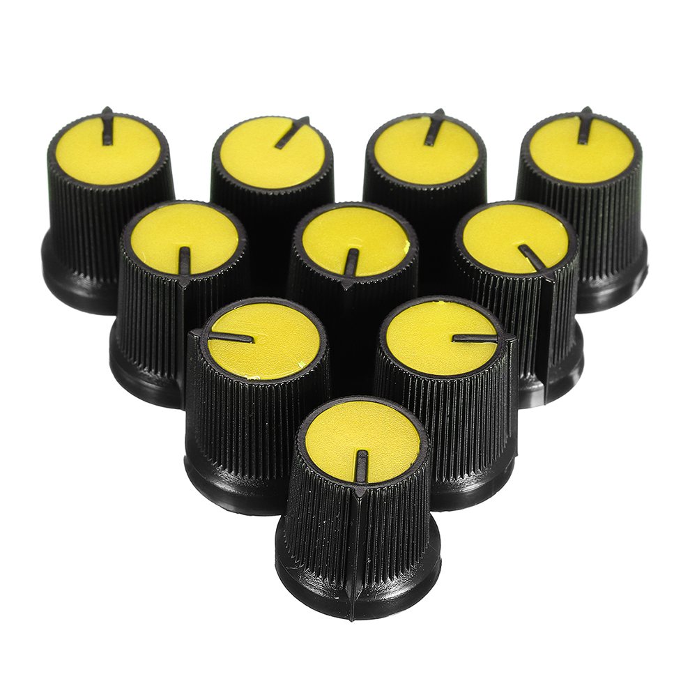 

30Pcs Yellow Plastic For Rotary Taper Potentiometer Hole 6mm Knob