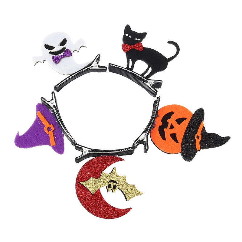 

Halloween Party Hairpin Bats Pumpkin Skull Headdress Hair Accessories Holiday Gift for Kid