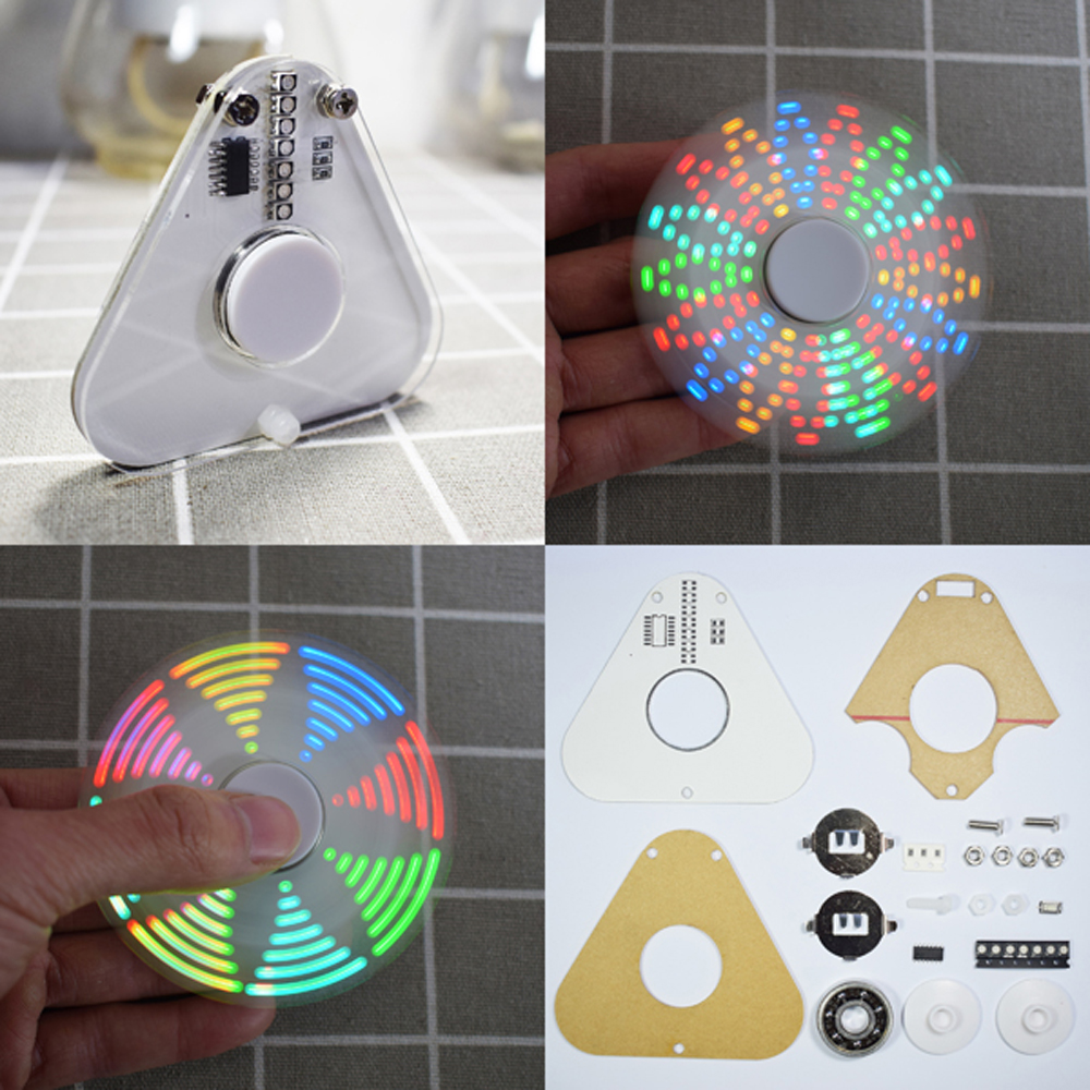 

5pcs Geekcreit® DIY Round Triangle LED POV Rotation Hand Spinner SMD Learning Kit