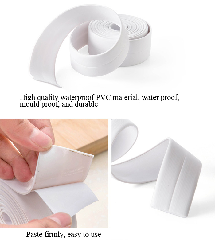 Honana 3.8mm Kitchen Bathroom Self Adhesive Wall Seal Ring Tape Waterproof Tape Mold Proof Edge Trim Tape Accessory 14