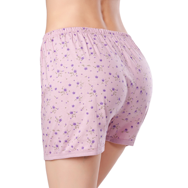 

Plus Size Loose High Rise Floral Printed Cotton Breathable Thin Women Boyshorts