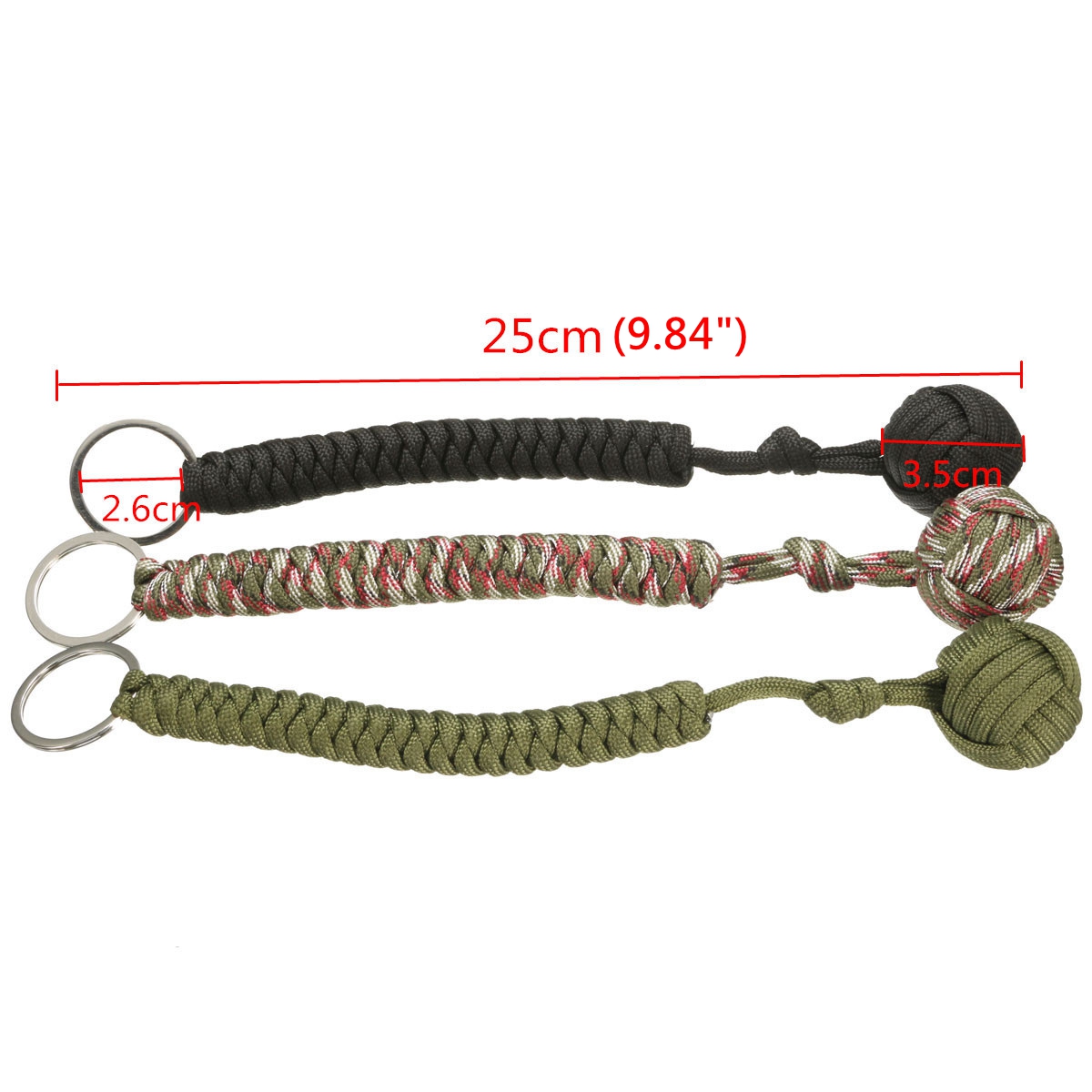 Outdoor Survival Stainless Steel Ball Key Holder Keychian Ring