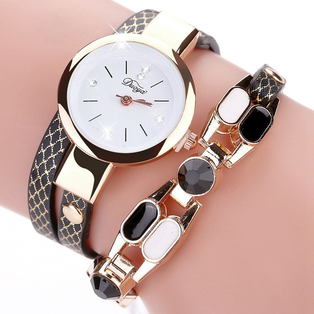 

DUOYA DY106 Модные женские часы Браслета Винтажный кожаный ремешок Кварцевые часы