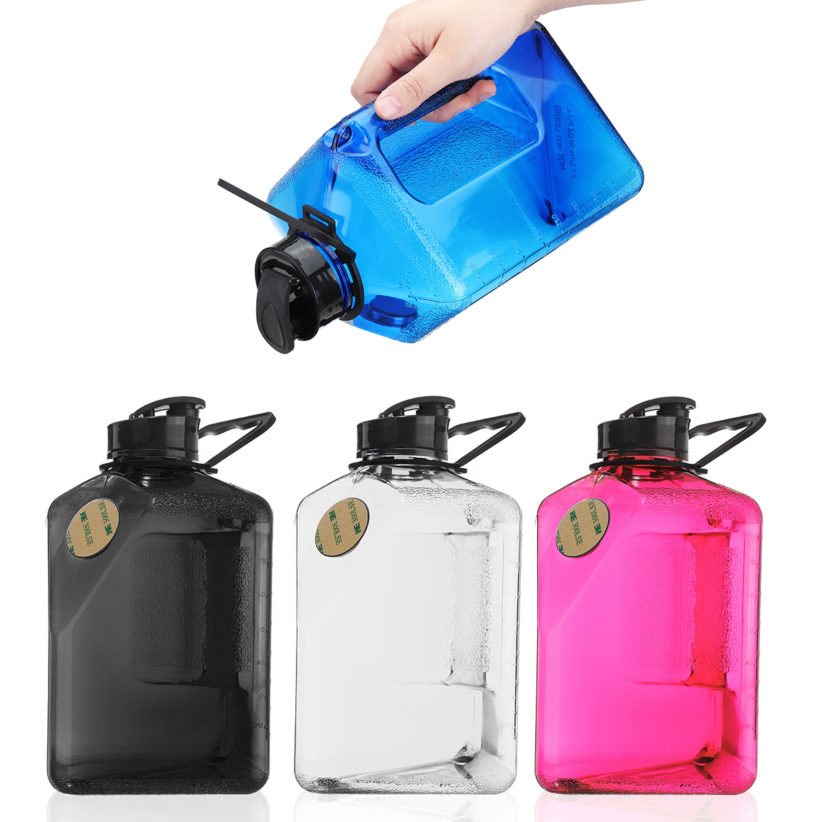 

2.7L Water Bottle Sports Outdoor Plastic Camping Gym Training Cup Kettle Workout