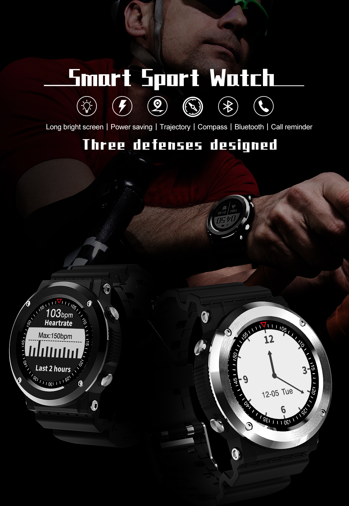 Newwear Q6 1.0inch GPS Compass Heart Rate Monitor Sports Mode Fitness Tracker bluetooth Smart Watch 15