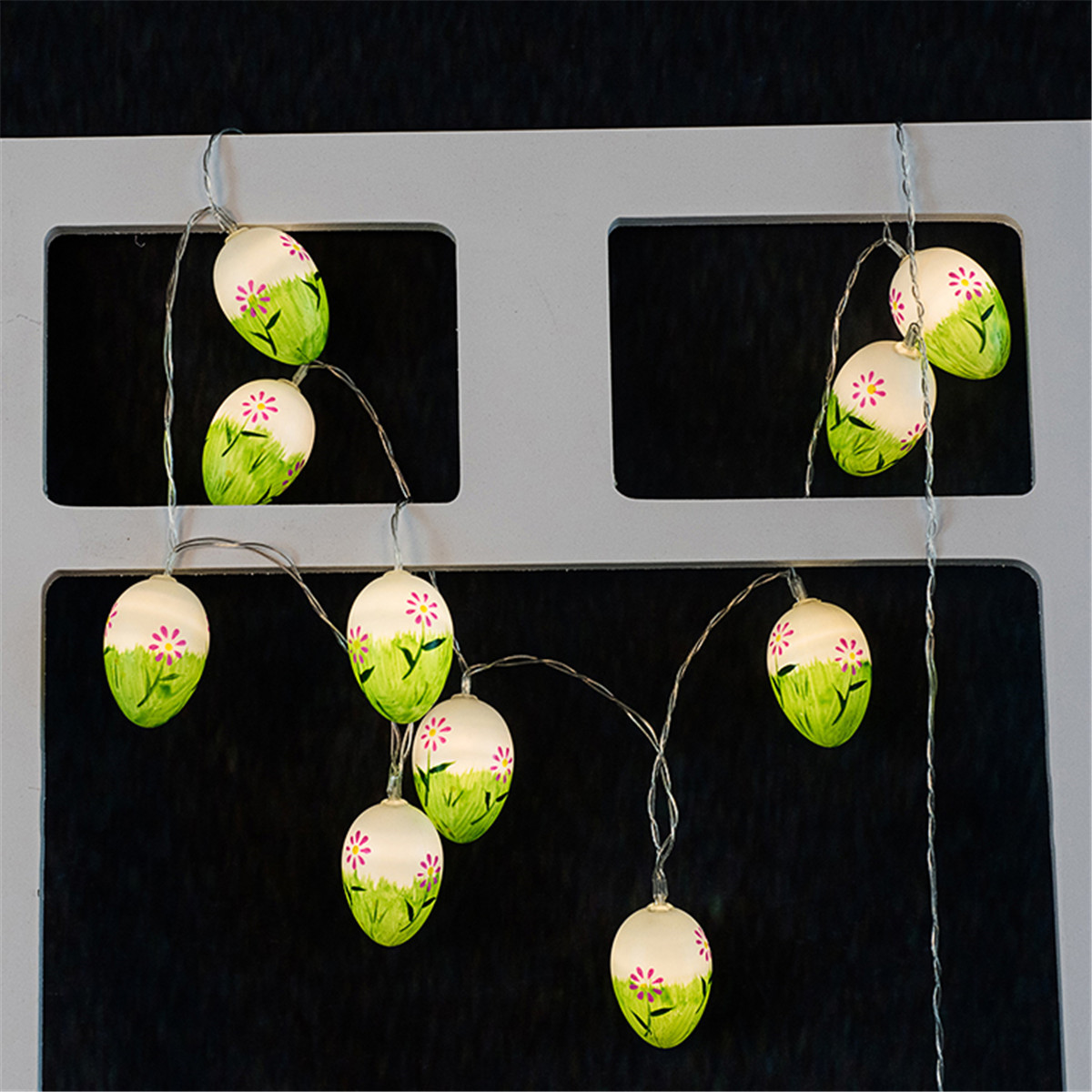 

1.65M Battery Operated Spring Easter Eggs 10 LED String Light for Outdoor Garden Party Holiday Decor