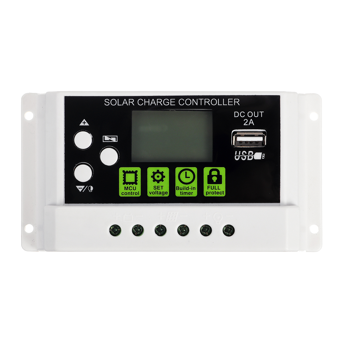 

30A 12V/24V PWM Solar Panel Charge Controller Li-ion & Lead Acid Battery USB Charger LCD Display