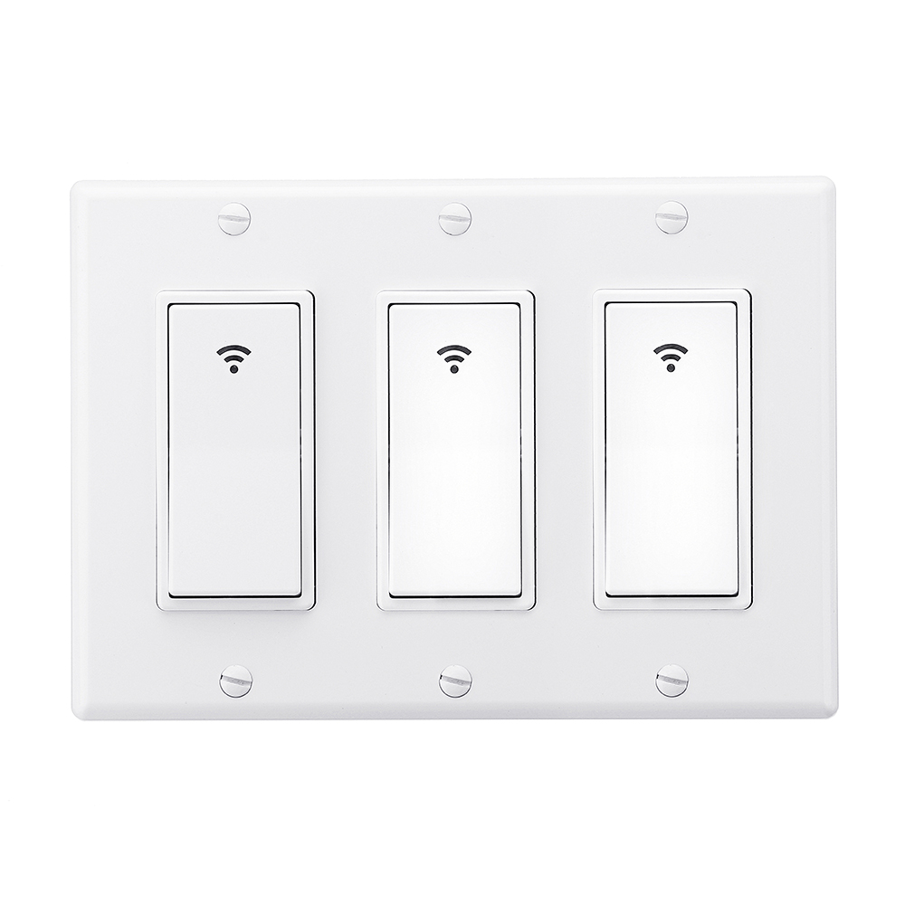 

3 Gang AC 100-240V Smart WIFI Mechanical Switch Wall Panel Mobile APP Remote Control Works For Alexa Google Home
