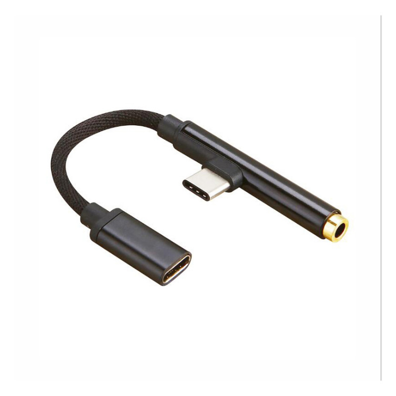 

USB Type-C Adapter Charger Audio Cable 2 In 1 Type-C To 3.5mm Jack Headphone Aux Converter