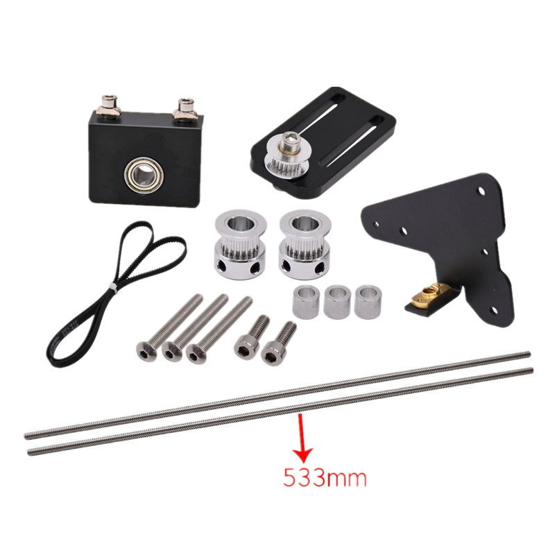 Creativity® 3D Printer Upgrade Kits Ender 3/CR10 Dual Z Axis T8 Lead Screw Kits Bracket Aluminum Profile WIth Belt Pulley for 3D Printer 12