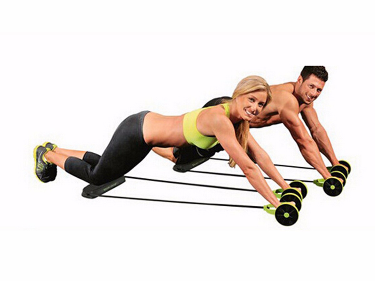 Abs Exercise Wheels Roller Stretch Elastic Abdominal Pull Rope Abdominal Muscle Trainer Home Fitness Equipment