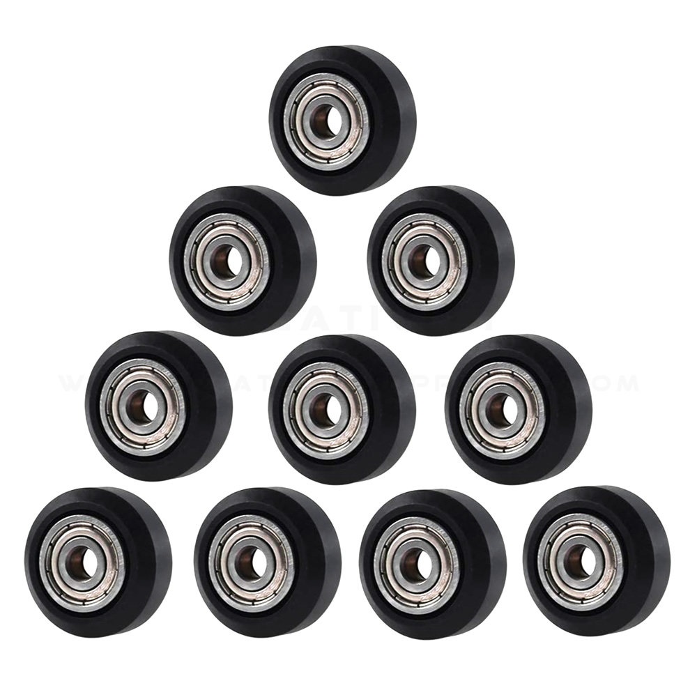 Creativity® 10PC Flat Type Openbuilds Plastic Wheel POM with Bearings Big Models Passive Round Wheel Ldler Pulley Gear Perlin Wheel for CR10 Ender 3 11
