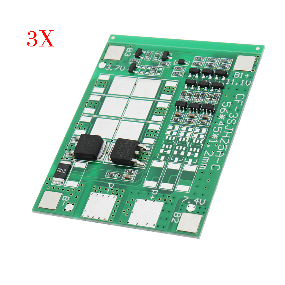 

3pcs DC 12V 6A Three String Battery Protection Board Panels Solar Street Lights Sprayer Protection Board With Balanced