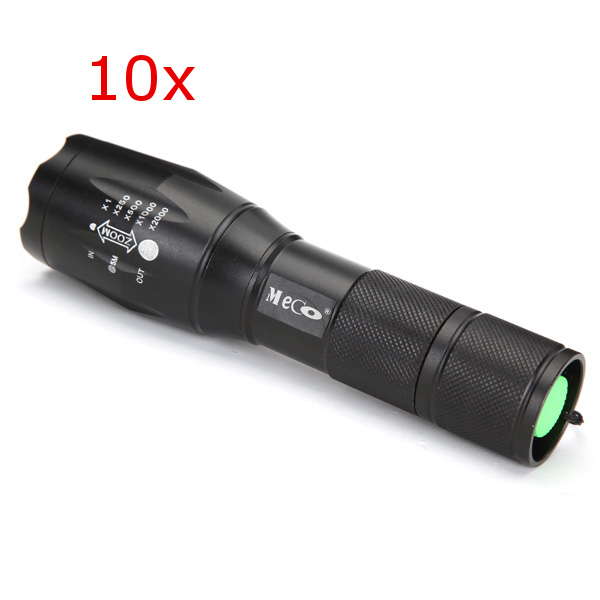 

10pcs Meco XM-L2 2000LM 5Modes Zoomable LED Flashlight 18650/AAA