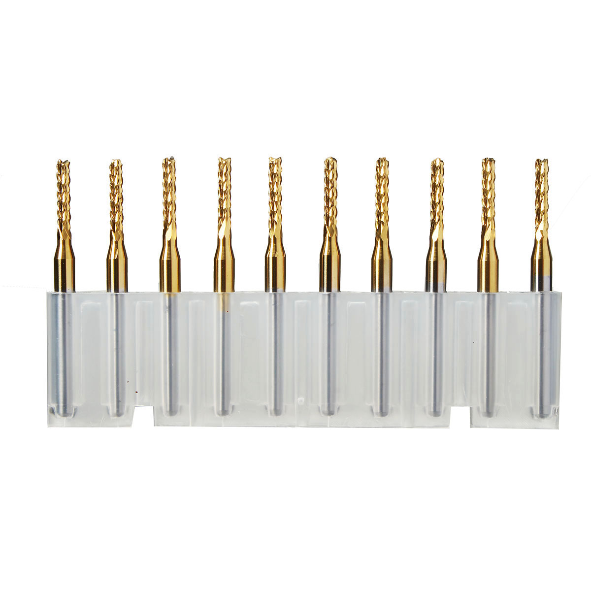 

Drillpro 10pcs 2.4mm Carbide End Mill Cutter Titanium Coated Engraving Milling Cutter