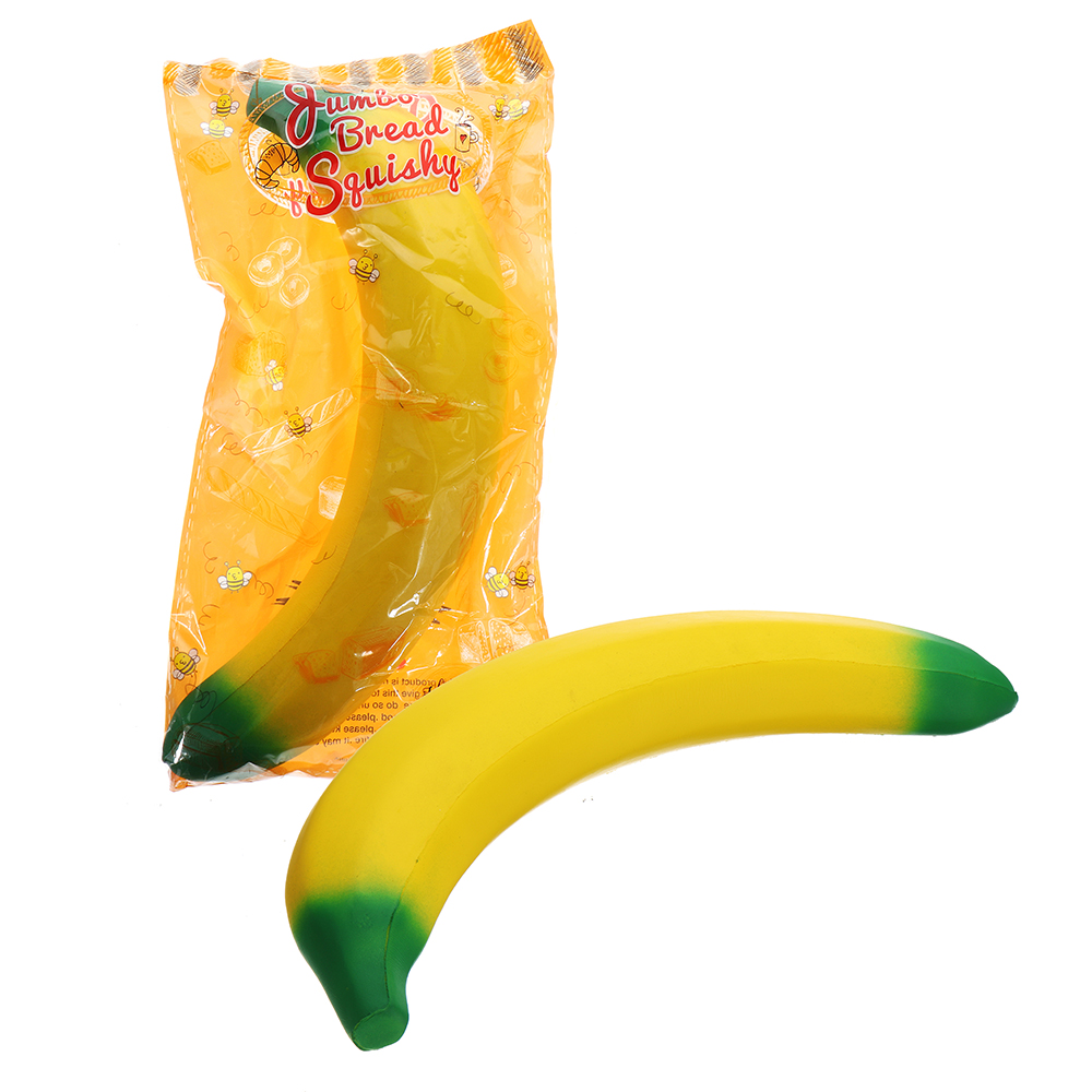 

Giant Yellow Banana Squishy 43 * 8CM Огромные фрукты медленно растут с упаковкой Jumbo Soft Toy