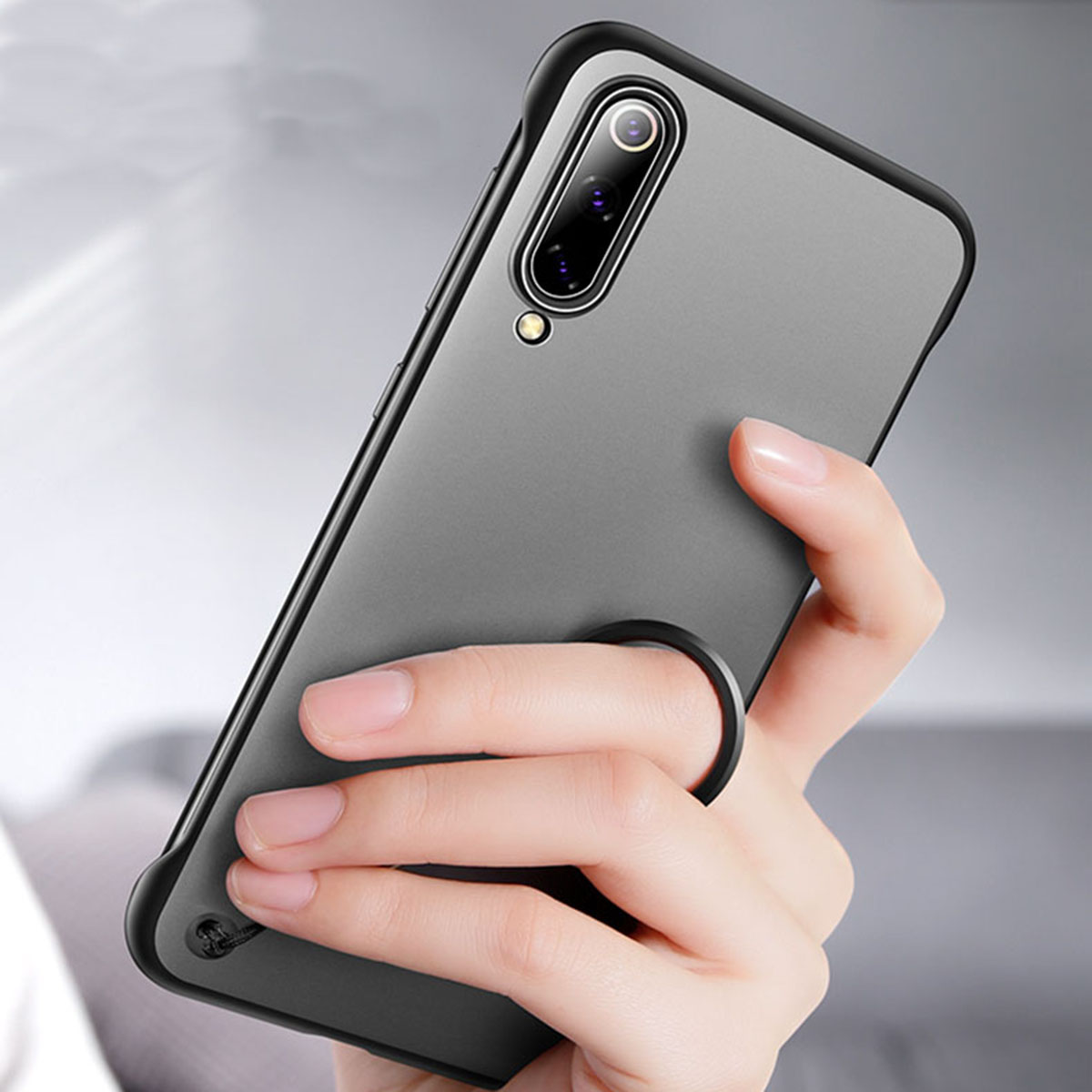 

Bakeey Transparent Ultra Thin Anti Fall Matte Hard PC&Soft Edge With Finger Ring Protective Case For Xiaomi Mi 9 / Mi9 Transparent Edition