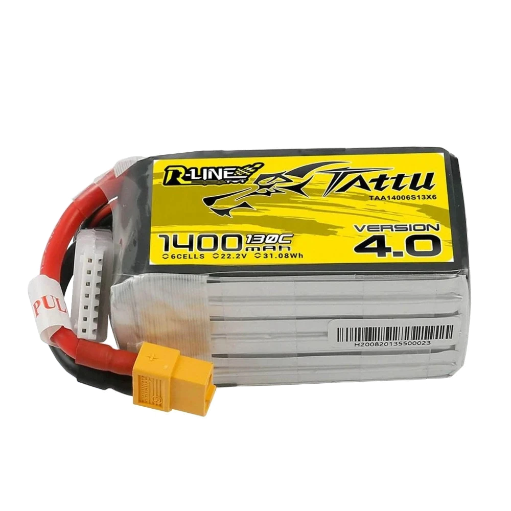 TATTU R-Line V4 22.2V 1400mAh 130C 6S LiPo Battery