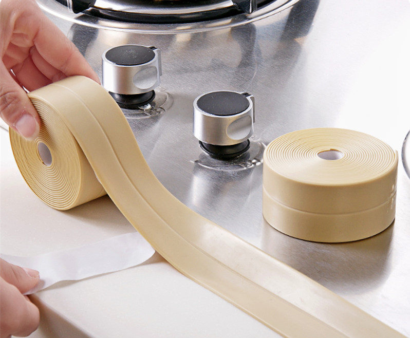 Honana 3.8mm Kitchen Bathroom Self Adhesive Wall Seal Ring Tape Waterproof Tape Mold Proof Edge Trim Tape Accessory 17