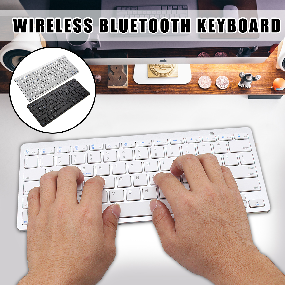 Wirelss bluetooth 3.0 Keyboard For iPhone iPad Macbook Samsung Tablet PC iOS Android Devices 12
