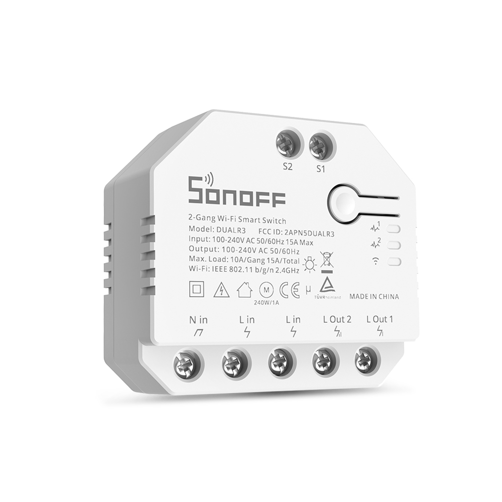 Find SONOFF DUALR3 Dual Relay Module WiFi DIY MINI Switch Two Way Power Metering 2 Gang/ Way Switch Timing Smart Home Work with eWeLink APP for Sale on Gipsybee.com with cryptocurrencies