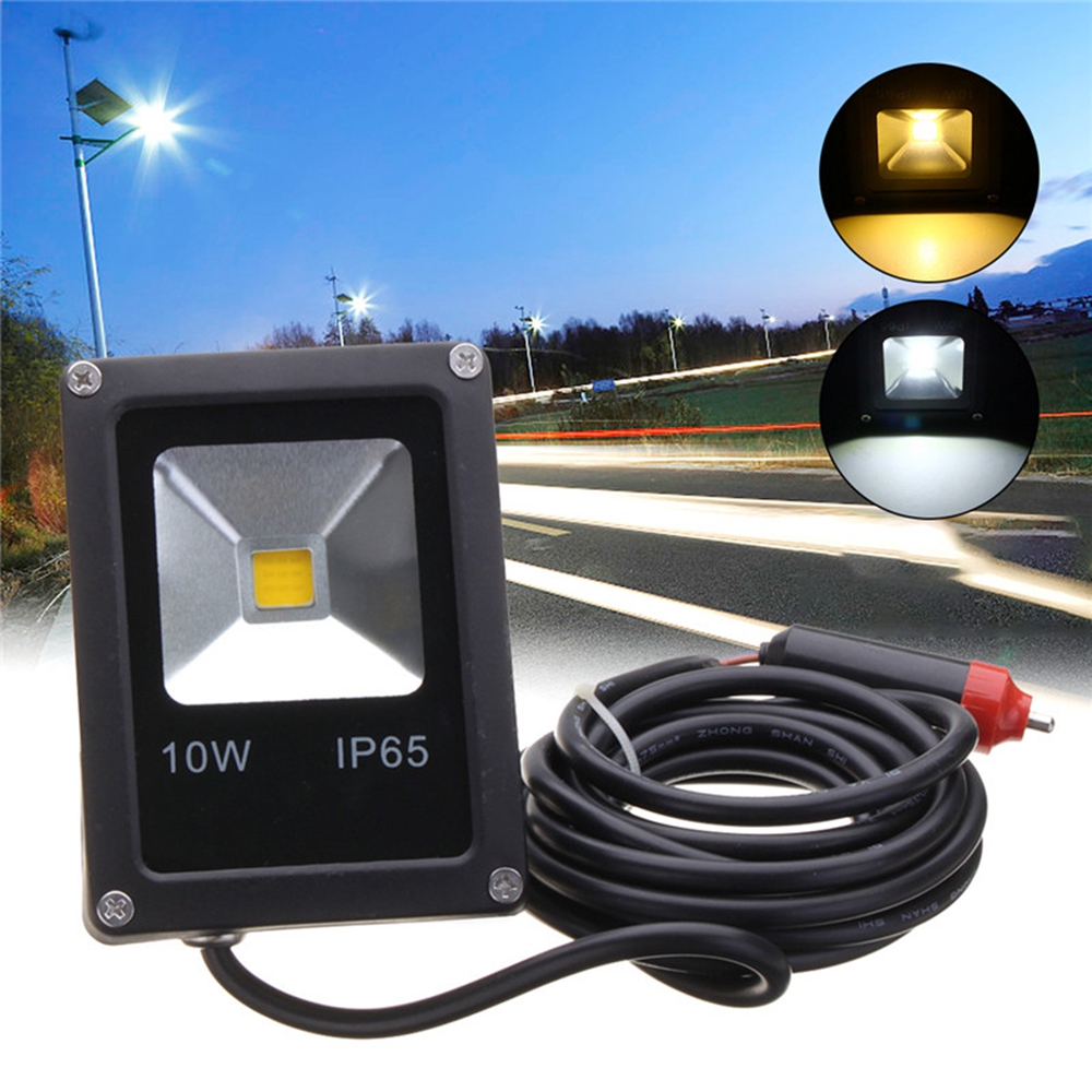 

10W DC12V LED Flood Light Work Lamp Car Charger Waterproof IP65 For Camping Travel
