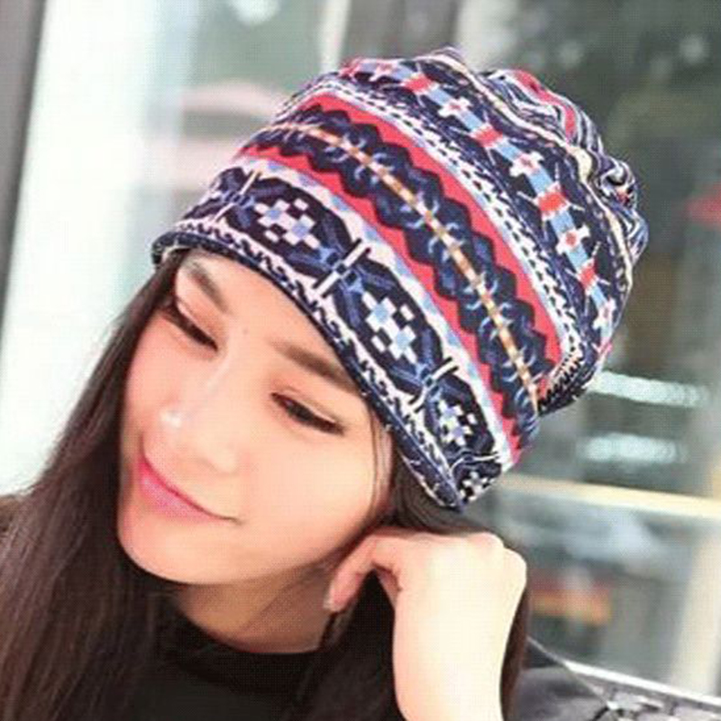 

Womens Ethnic Cotton Double Layers Brimless Cap