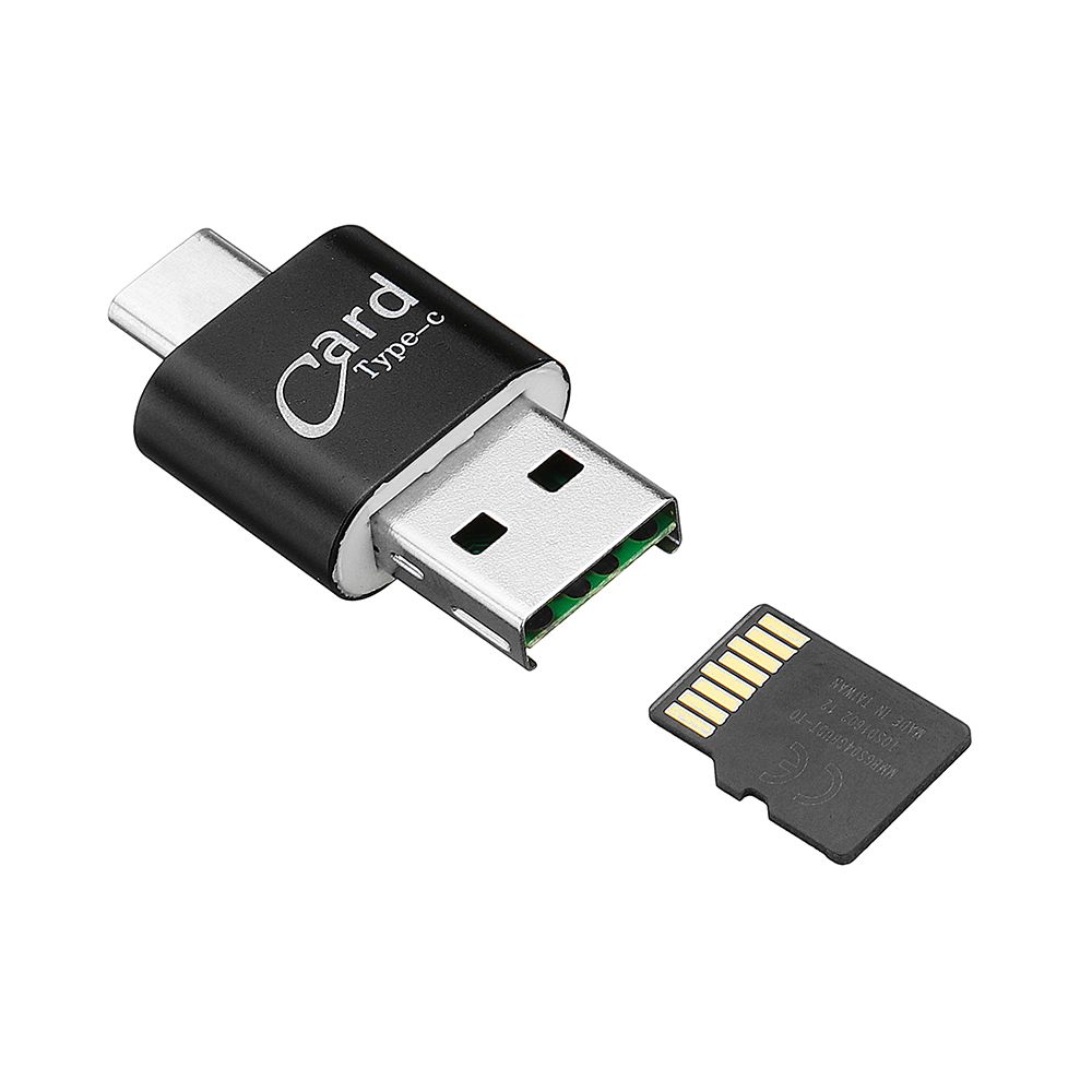 

Unviersal 2 в 1 Type-c OTG USB 2.0 TF Card Reader для карт памяти для мобильных телефонов ПК