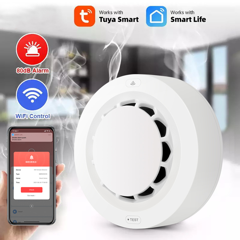 Find Wale Tuya WiFi Smoke Sensor Wireless Fire Smoke Alarm App Smart Remote Control 80dB Alarm Sound Works With Smart Life for Sale on Gipsybee.com with cryptocurrencies