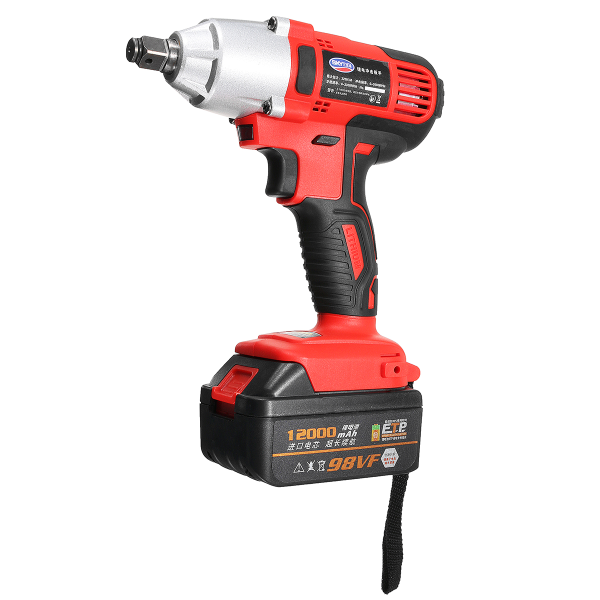 

98V 12000mAh Electric Wrench Lithium Cordless Impact Wrench Li-ion Battery High Torque Power Tool
